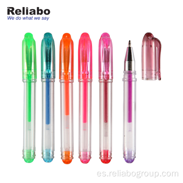 Bolígrafo de gel con purpurina multicolor de diseño personalizado